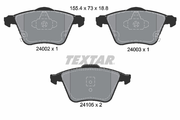 TEXTAR Bremseklodser 2400201 for MAZDA MITSUBISHI