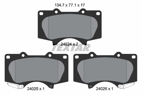 TEXTAR Bremseklodser 2402403 for TOYOTA JAC MITSUBISHI