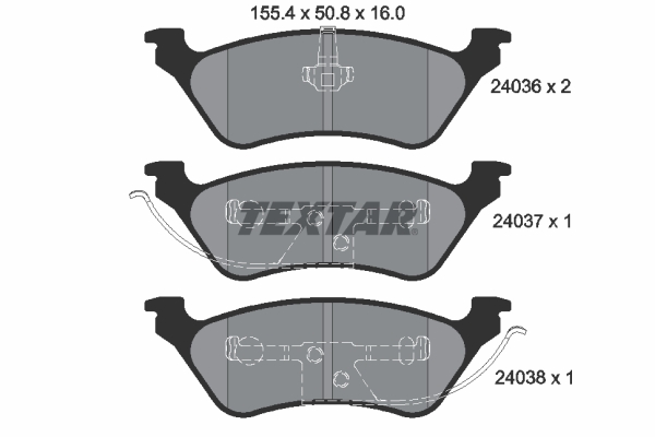TEXTAR Bremseklodser 2403601 for JEEP CHRYSLER
