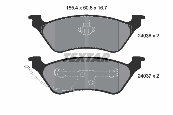 TEXTAR Bremseklodser 2403605 for CHRYSLER