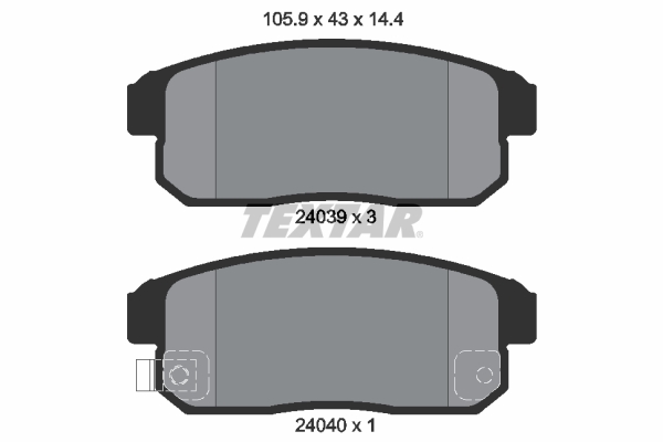 TEXTAR Bremseklodser 2403901 for MAZDA MITSUBISHI NISSAN (DFAC)