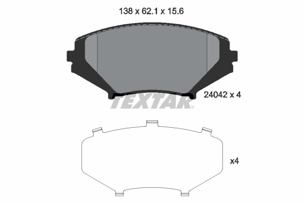 TEXTAR Bremseklodser 2404201 for MAZDA MITSUBISHI