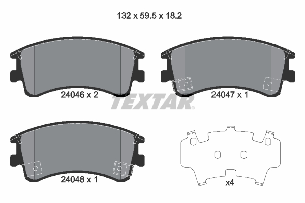 TEXTAR Bremseklodser 2404601 for MAZDA