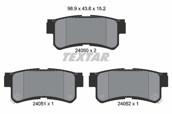 TEXTAR Bremseklodser 2405001 for SSANGYONG DAEWOO