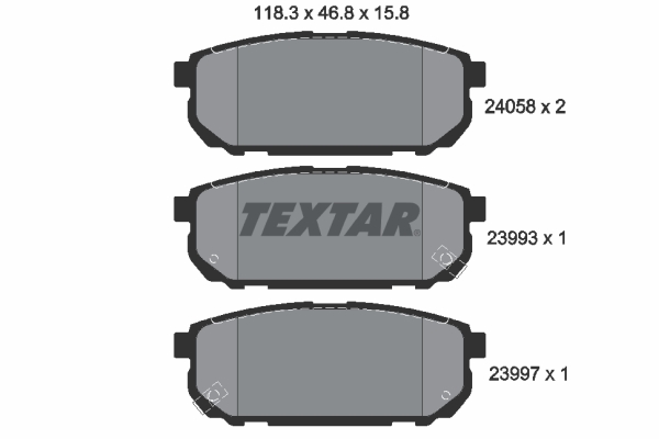 TEXTAR Bremseklodser 2405801 for KIA
