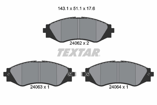 TEXTAR Bremseklodser 2406201 for CHEVROLET DAEWOO