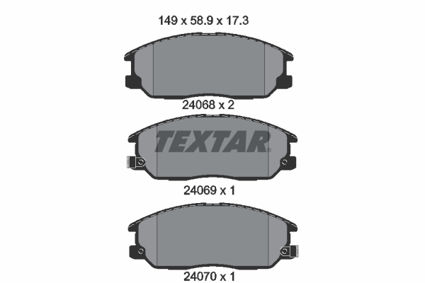 TEXTAR Bremseklodser 2406801 for KIA