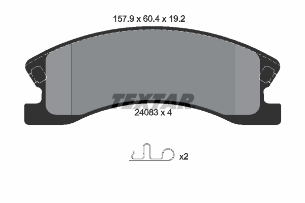 TEXTAR Bremseklodser 2408301 for CHRYSLER JEEP
