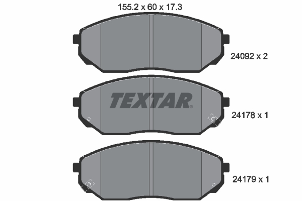 TEXTAR Bremseklodser 2409201 for KIA
