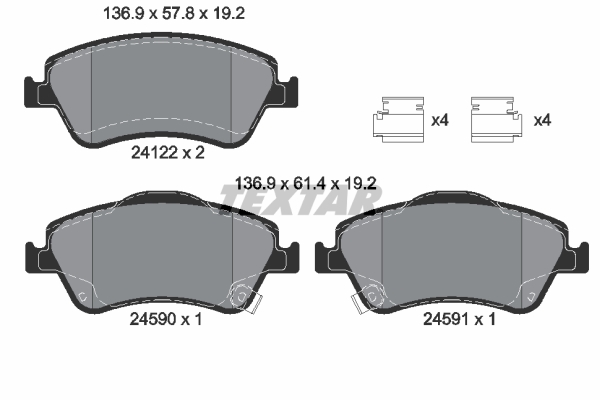 TEXTAR Bremseklodser 2412201 for TOYOTA
