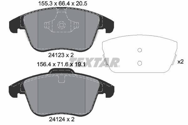 TEXTAR Bremseklodser 2412305 for MG (SAIC) LAND ROVER