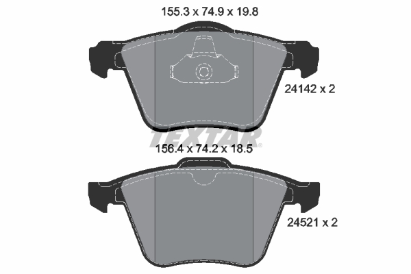 TEXTAR Bremseklodser 2414201 for FORD VOLVO