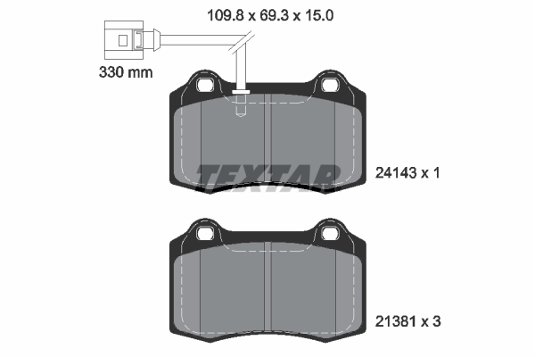 TEXTAR Bremseklodser 2414301 for SEAT