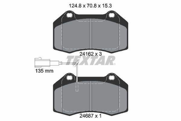 TEXTAR Bremseklodser 2416202 for FIAT ALFA ROMEO