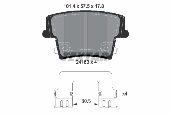 TEXTAR Bremseklodser 2416303 for CHRYSLER DODGE FIAT LANCIA