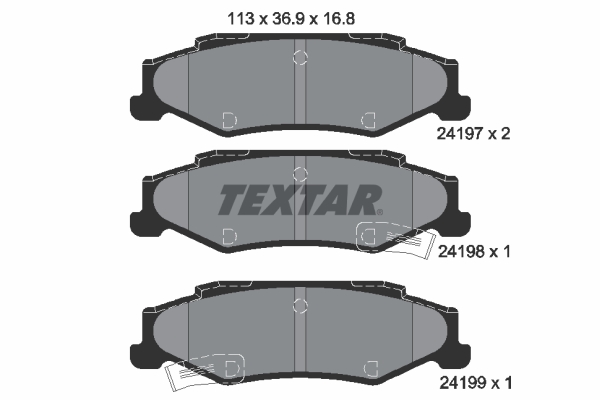 TEXTAR Bremseklodser 2419701 for CHEVROLET CADILLAC