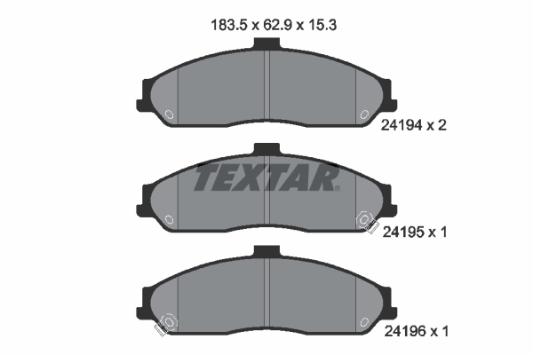 TEXTAR Bremseklodser 2419401 for CHEVROLET CADILLAC VAUXHALL