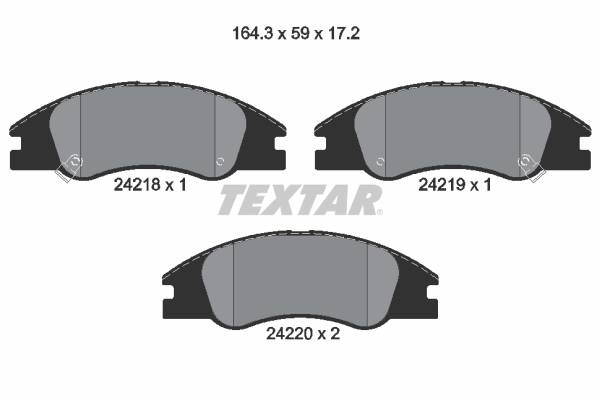 TEXTAR Bremseklodser 2421801 for KIA