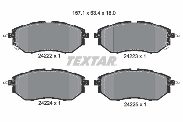 TEXTAR Bremseklodser 2422201 for SUBARU