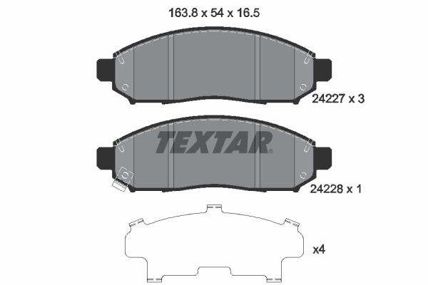 TEXTAR Bremseklodser 2422701 for NISSAN SUZUKI
