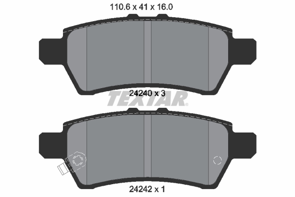 TEXTAR Bremseklodser 2424001 for NISSAN
