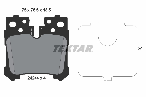 TEXTAR Bremseklodser 2424401 for TOYOTA LEXUS