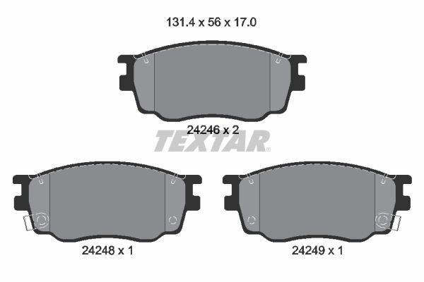 TEXTAR Bremseklodser 2424601 for MAZDA MITSUBISHI