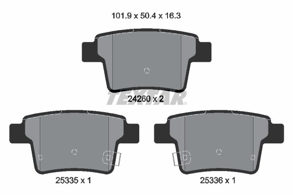 TEXTAR Bremseklodser 2426001 for FORD EMGRAND GLEAGLE BYD FORD USA JAGUAR PROTON GEELY