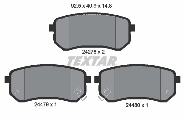 TEXTAR Bremseklodser 2427601 for HYUNDAI KIA