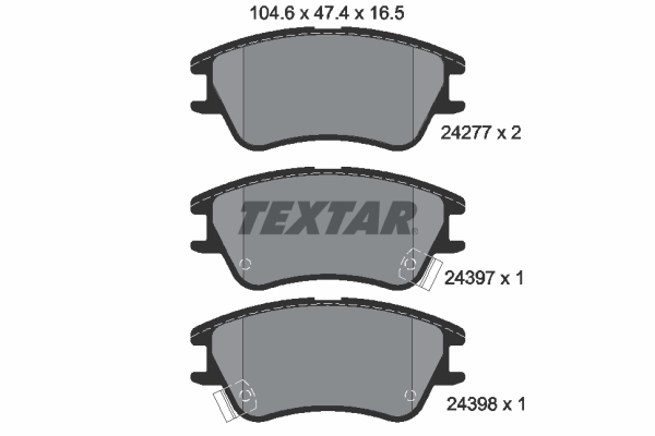 TEXTAR Bremseklodser 2427701 for HYUNDAI AC