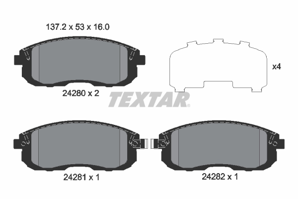 TEXTAR Bremseklodser 2428001 for SUZUKI NISSAN NISSAN (DFAC)