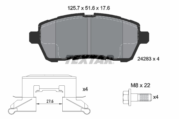 TEXTAR Bremseklodser 2428302 for FORD DAIHATSU SUZUKI FORD AUSTRALIA FORD USA TOYOTA MAZDA