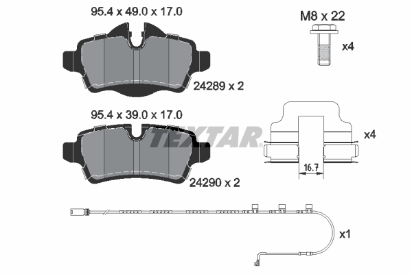 TEXTAR Bremseklodser 2428904 for BMW