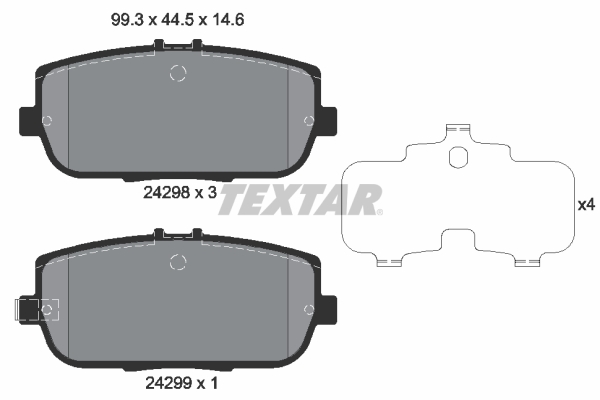 TEXTAR Bremseklodser 2429801 for MAZDA FIAT