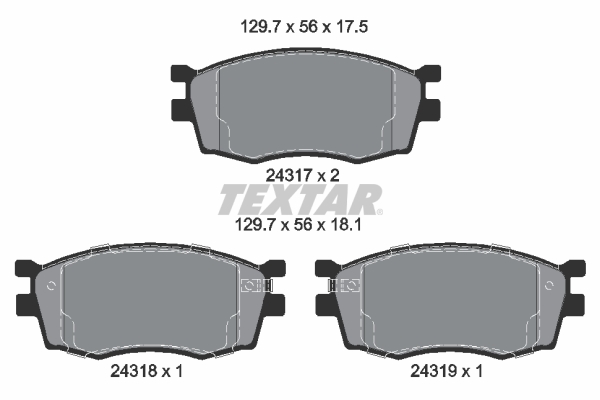 TEXTAR Bremseklodser 2431701 for HYUNDAI