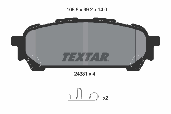 TEXTAR Bremseklodser 2433101 for SUBARU