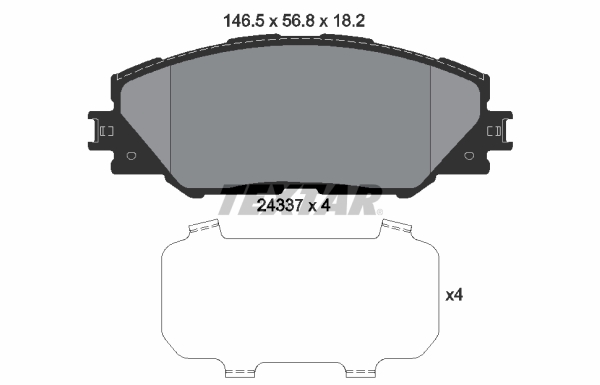TEXTAR Bremseklodser 2433701 for PONTIAC LANDWIND (JMC) TOYOTA TOYOTA (GAC)