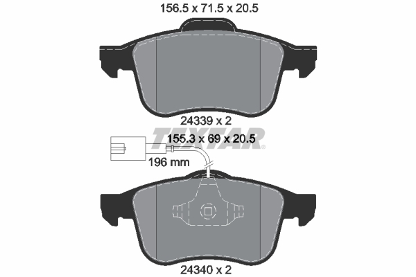 TEXTAR Bremseklodser 2433901 for FIAT ALFA ROMEO