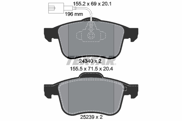 TEXTAR Bremseklodser 2434001 for ALFA ROMEO