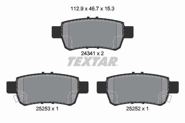TEXTAR Bremseklodser 2434101 for HONDA
