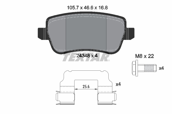 TEXTAR Bremseklodser 2434802 for FIAT