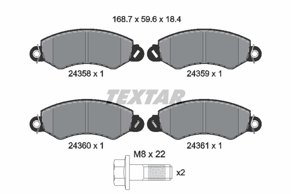 TEXTAR Bremseklodser 2435801 for LDV MAXUS