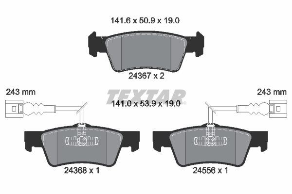 TEXTAR Bremseklodser 2436701 for SEAT