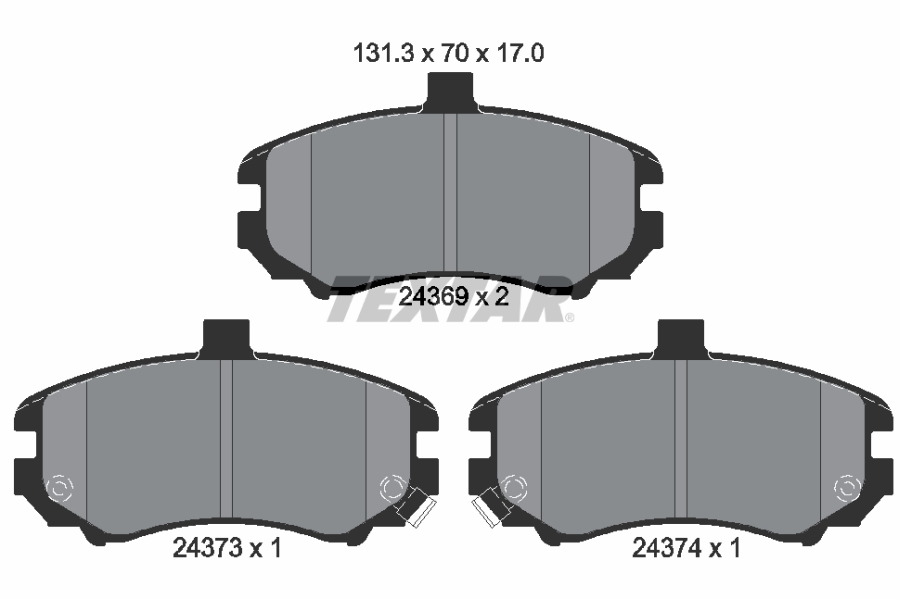TEXTAR Bremseklodser 2436901 for HYUNDAI