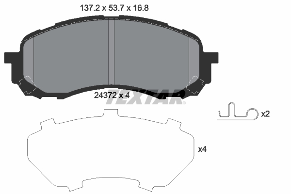 TEXTAR Bremseklodser 2437201 for SUBARU