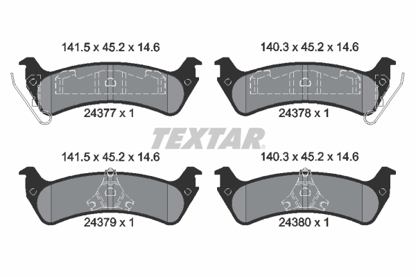 TEXTAR Bremseklodser 2437701 for FORD