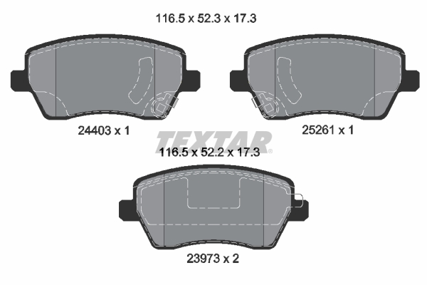 TEXTAR Bremseklodser 2440301 for NISSAN RENAULT DATSUN
