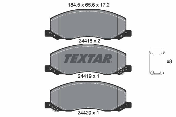 TEXTAR Bremseklodser 2441801 for OPEL