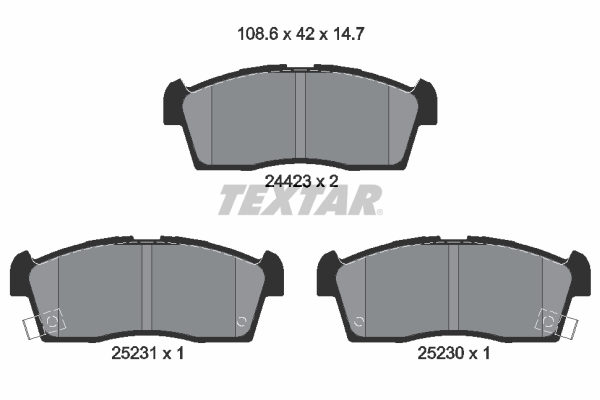 TEXTAR Bremseklodser 2442302 for PEUGEOT MAZDA MITSUBISHI SUZUKI NISSAN