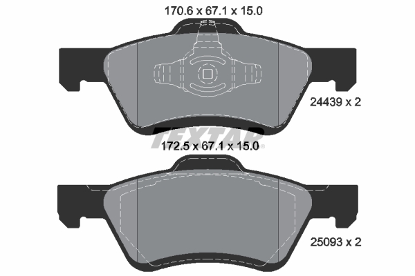 TEXTAR Bremseklodser 2443901 for FORD AUSTRALIA FORD USA